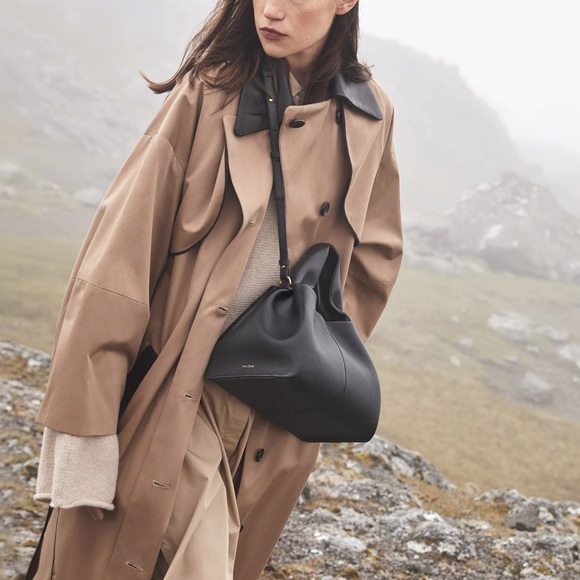 Polène Numéro Neuf Edition Textured Calf Leather Black Top Handle Bag - Picture 11 of 12